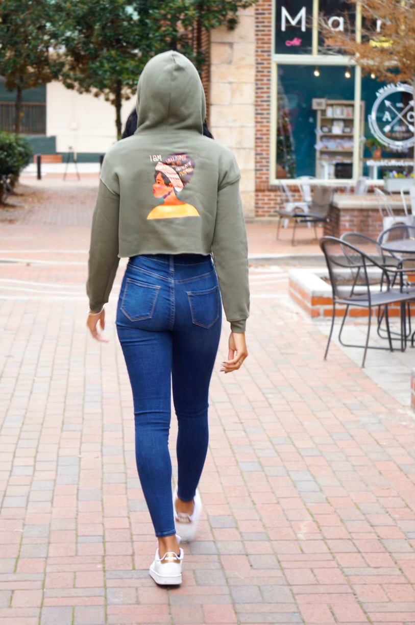 Walking In My Authentic Purpose Crop Hoodie